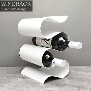  wine rack wine holder 5ps.@ storage display interior modern high class made of stainless steel curve simple Schic wave type stylish WH-01WH