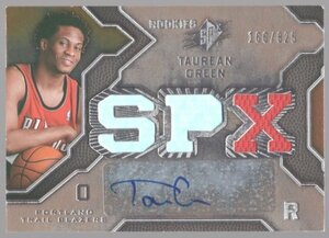 07-08 SPx Taurean Green JSY Auto RC /825