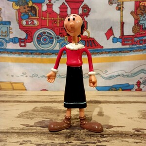 90s Olive Oyl オリーブ ベンダブル フィギュア 人形 POPEYE ポパイ ソフビ vintage ビンテージ USA アメトイ