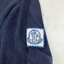 MONCLER GAMME BLUE 半袖 ポロシャツ ロゴ ワッペン 鹿の子 夏 クールビズ イタリア製 メンズ モンクレールガムブルー トリコール ネイビー_画像5