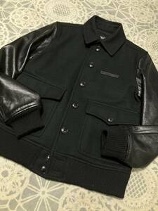 ROLLロール　 Melton x Cowhide Jacket スタジャン