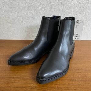 ジーユー レザーヒールブーツ 09 BLACK 27.0cm