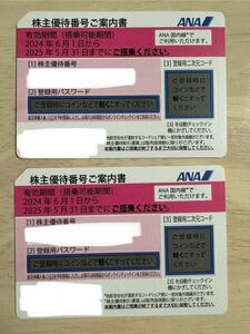 ANA 全日空 株主優待券 期限25年5月末 1枚　2枚　番号通知のみ