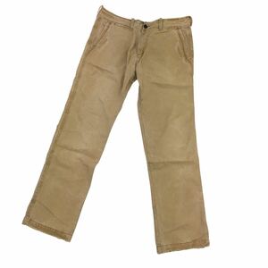 ND175 Abercrombie & Fitch アバクロンビー＆フィッチ ロングパンツ 長ズボン ボトムス コットン 綿100% ベージュ系 メンズ W34