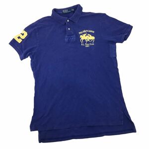 NC220 POLO by RALPH LAUREN ポロラルフローレン ビックポニー 半袖 ポロシャツ シャツ トップス カットソー メンズ L ブルー 青