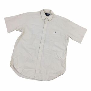 ND176 RALPH LAUREN Ralph Lauren короткий рукав кнопка down рубашка перо ткань tops передний кнопка хлопок хлопок 100% оттенок бежевого мужской L