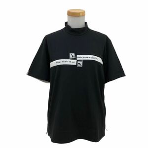 Nm215-22 adabat アダバット モックネック 半袖 Tシャツ カットソー GOLF ゴルフ ゴルフウェア トップス ブラック レディース 日本製