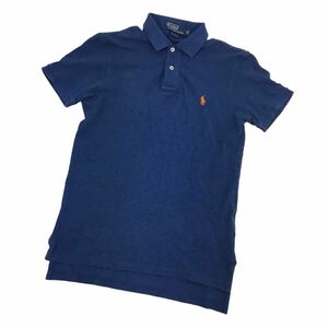 ND177 POLO RALPH LAUREN ポロラルフローレン 半袖 ポロシャツ トップス プルオーバー ハーフボタン コットン 綿100% ネイビー系 メンズ S