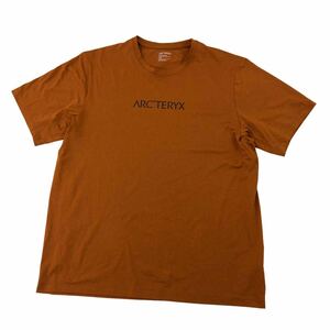 H725② ほぼ美品 ARC'TERYX アークテリクス 半袖 ロゴ Tシャツ Tee アウトドア T-shirt トップス 茶 メンズ L/G