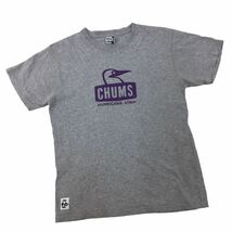 NC221 CHUMS チャムス デカロゴ 半袖 Tシャツ ティシャツ トップス カットソー メンズ M グレー コットン 綿 100%_画像5