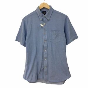 NC221 J.PRESS ジェイプレス ボタンダウン 大きいサイズ 半袖 シャツ カジュアルシャツ トップス メンズ LL ライトブルー 水色 