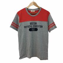 NC222 BACK NUMBER Right-on ライトオン 半袖 Tシャツ ティシャツ トップス カットソー メンズ L グレー コットン 綿 100%_画像1