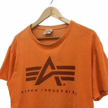 NC223 ALPHA INDUSTRIES アルファインダストリーズ 半袖 Tシャツ ティシャツ トップス カットソー メンズ L オレンジ_画像3