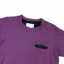 D536-⑥ 日本製 sacai サカイ 半袖 ポケット Tシャツ トップス プルオーバー クルーネック コットン 綿100% ピンク系 紺系 総柄 メンズ 1_画像2