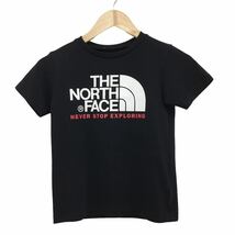 NC223 THE NORTH FACE ノースフェイス アウトドア 半袖 デカロゴ Tシャツ ティシャツ トップス カットソー 子供服 キッズ 140 ブラック_画像1