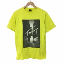 NC223 TOMMY トミーヒルフィガー 半袖 Tシャツ ティシャツ トップス カットソー メンズ L ネオンカラー イエロー 黄色 _画像2