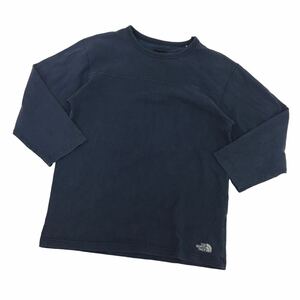 D536-25 THE NORTH FACE ノースフェイス アウトドア 半袖 Tシャツ トップス プルオーバー コットン 綿100% ネイビー系 メンズ L