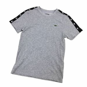 ND178-12 LACOSTE SPORT ラコステ スポーツ 半袖 Tシャツ トップス プルオーバー クルーネック 綿65%他 グレー系 メンズ S ←US