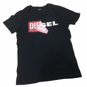 NC223 DIESEL ディーゼル 半袖 Tシャツ ロンT ロング ティシャツ トップス カットソー キッズ 12 （レディースにも S相当）ブラック 黒