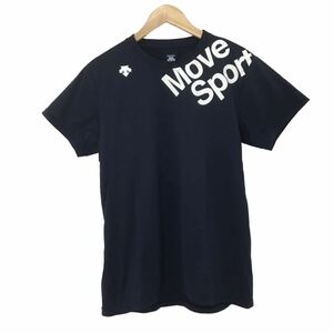 NC224 DESCENTE デサント 薄手 半袖 Tシャツ ティシャツ トップス カットソー メンズ L ネイビー 紺