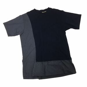 NC224 FRAPBOIS フラボア デザイン 半袖 Tシャツ ティシャツ トップス カットソー メンズ 2 ネイビー 紺 グレー ストライプ 日本製