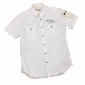 C346 AVIREX アヴィレックス ミリタリー アーミー 半袖 シャツ カジュアルシャツ トップス メンズ M ホワイト 白 