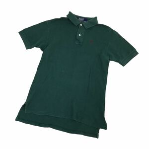 ND179 POLO RALPH LAUREN ポロラルフローレン 半袖 ポロシャツ トップス プルオーバー ハーフボタン コットン 綿100% グリーン系 メンズ S