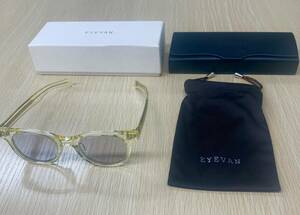 【7620】美品！EYEVAN アイヴァン サングラス CADET(49) ブランド品 ファッション アイウェア 袋 箱 ケース付 