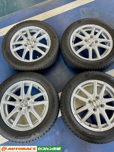 【スタッドレス+ホイール】エコフォルム 1545+45 4H100 +165/65R15【タイヤホイールセット/中古】