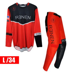 【送料サービス】RENEN S323 RESETジャージ＆S323 RESET レースパンツ レッド L/34セット 【在庫有/即納】