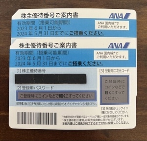 全日空（ANA）　株主優待割引券2枚セット　取引メッセージ番号通知