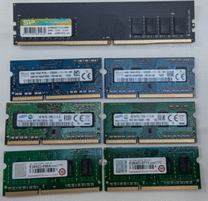 【PC用メモリセット】DDR4 8GB×1枚　＋　DDR3 4GB×6枚
