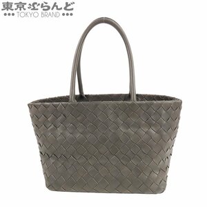 101728248 ボッテガヴェネタ BOTTEGAVENETA イントレチャート ハンドバッグ グレー レザー トートバッグ レディース