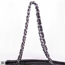 101692876 シャネル CHANEL チェーントートバッグ ブラック シルバー金具 レザー ダイヤステッチ ココマーク 10番台 トートバッグ_画像2