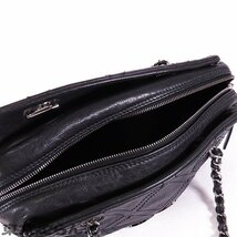 101692876 シャネル CHANEL チェーントートバッグ ブラック シルバー金具 レザー ダイヤステッチ ココマーク 10番台 トートバッグ_画像6