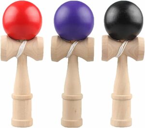 けん玉 3個セット （赤、紫、黒） 剣玉 木製 けん玉教室 練習用 競技用 kendama