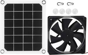 solar panel exhaust fan . smell .. cooling 6V 10W outdoors sun light departure electro- panel exhaust fan single crystal silicon USB charge greenhouse chi gold is 