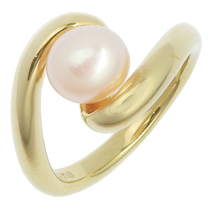 MIKIMOTO Mikimoto жемчуг кольцо * кольцо 6.6mm K18YG× жемчуг 8 номер примерно 5.5g женский [I140224031] б/у 