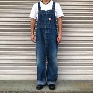 濃紺 良品 50s PAYDAY ペイデイ Penneys ペニーズ 40s DENIM OVERALLS デニム オーバーオール サロペット ヴィンテージ ワーク ジーンズ