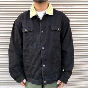 XXL 90s ATLAS For Men ビッグサイズ ブラック デニム ジャケット ヴィンテージ Gジャン ジーンズ 80s トラッカージャケット 黒 