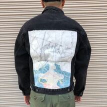 アメリカ古着 90s SAUGATUCK DRY GOODS COMPANY サーガタック ヴィンテージ ブラック デニム Gジャン トラッカージャケット バックペイント_画像6