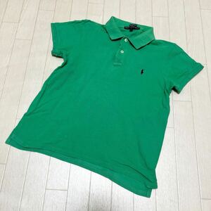 和318★ RALPH LAUREN SPORT ラルフローレン スポーツ 半袖 ポロシャツ L グリーン レディース SLIM FIT メンズ合わせ