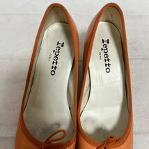 和322★ repetto レペット レザー パンプス ヒール シューズ 36 ピンクベージュ レディース_画像3