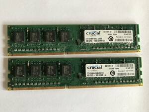 crucial 4GB DDR3 デスクトップ用 中古メモリ DDR3-1600 4GBx2枚 計8GB