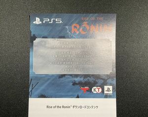 【PS5】Rise of the Ronin ( ライズオブローニン ) 早期購入特典　未使用DLC