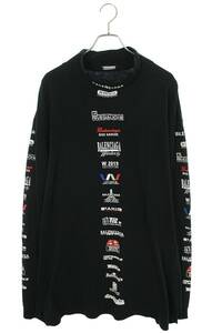 バレンシアガ BALENCIAGA 19AW 594582 TGV79 サイズ:XXL マルチロゴタートルネック長袖カットソー 中古 BS99