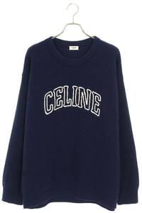 セリーヌバイエディスリマン CELINE by Hedi Slimane 24SS 2AW9A311Y サイズ:M ロゴ刺繍オーバーサイズニット 中古 SS13