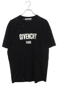 ジバンシィ GIVENCHY BW700D3015 サイズ:M デストロイ加工ロゴプリントTシャツ 中古 OM10