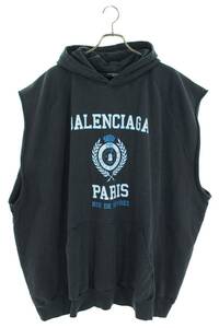 バレンシアガ BALENCIAGA Raw Cut Hoodie 697875 TMV96 サイズ:1 ノースリーブオーバーサイズパーカー 中古 SB01