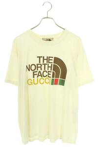 グッチ GUCCI ノースフェイス 21SS 616036 XJDCL サイズ:XS ダブルネームロゴTシャツ 中古 OM10